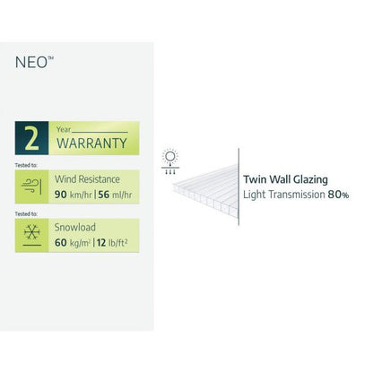 Neo Door Awning 4.5 x 2.8 ft TwinWall Panel | Palram-Canopia-Delightful Yard