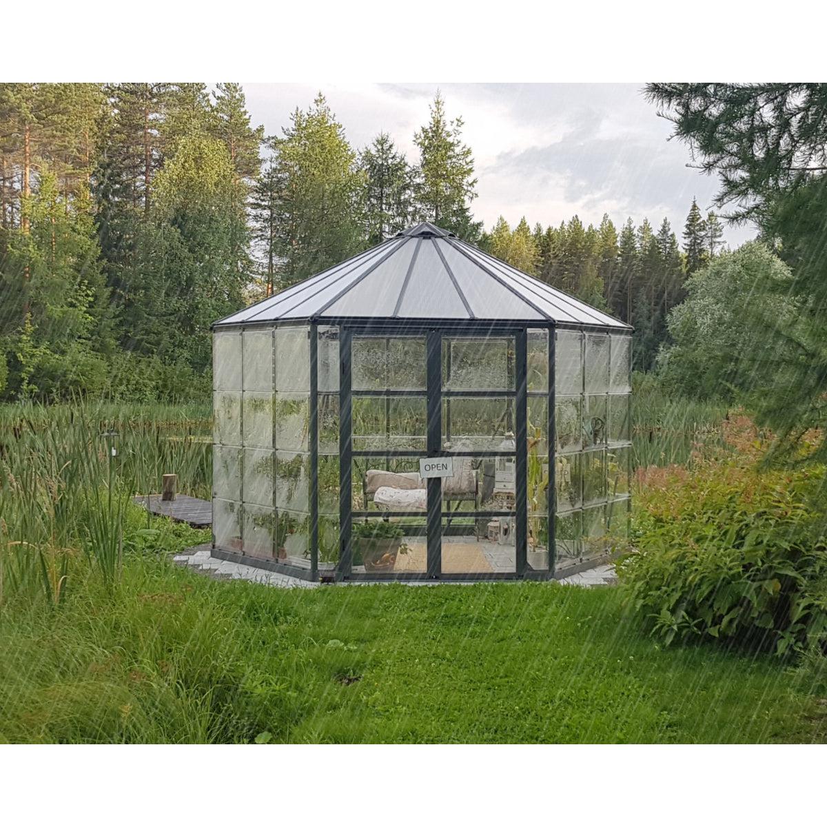 Oasis Hexagonal Polycarbonate Greenhouse Solarium 12 ft. | Palram-Canopia-Delightful Yard