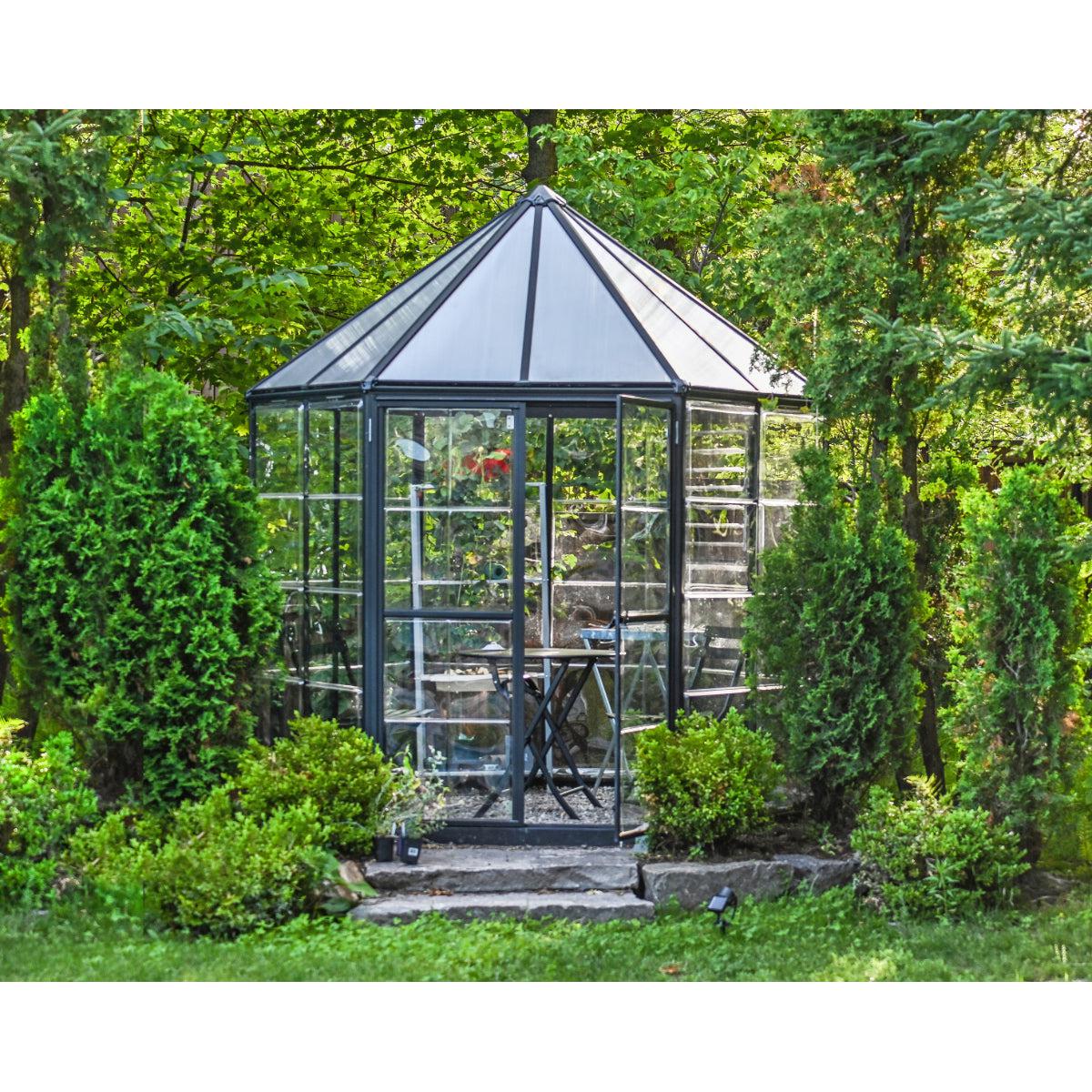 Oasis Hexagonal Polycarbonate Greenhouse Solarium 8 ft. | Palram-Canopia-Delightful Yard