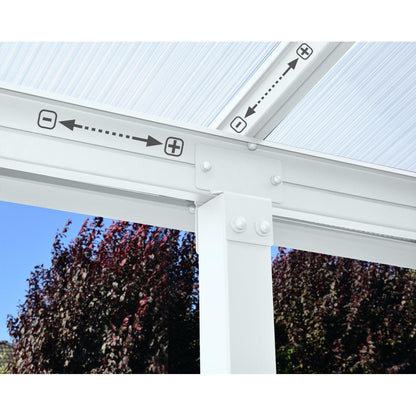 Olympia Aluminum Patio Covers 10 x 30 ft. Clear Panels | Palram-Canopia-Delightful Yard