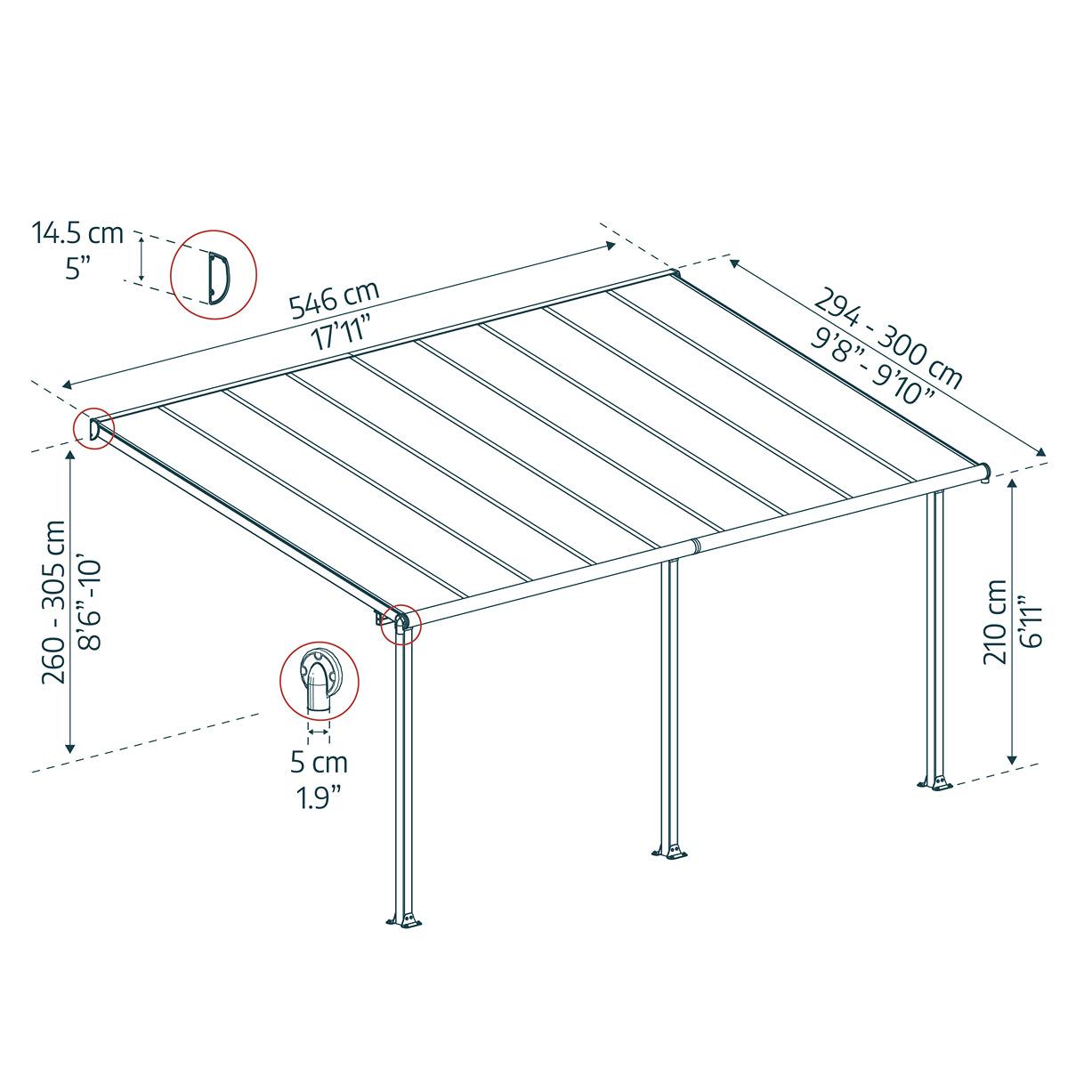 Olympia Aluminum Patio Covers 10 x 18 ft. | Palram-Canopia-Delightful Yard