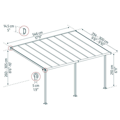 Olympia Aluminum Patio Covers 10 x 18 ft. | Palram-Canopia-Delightful Yard