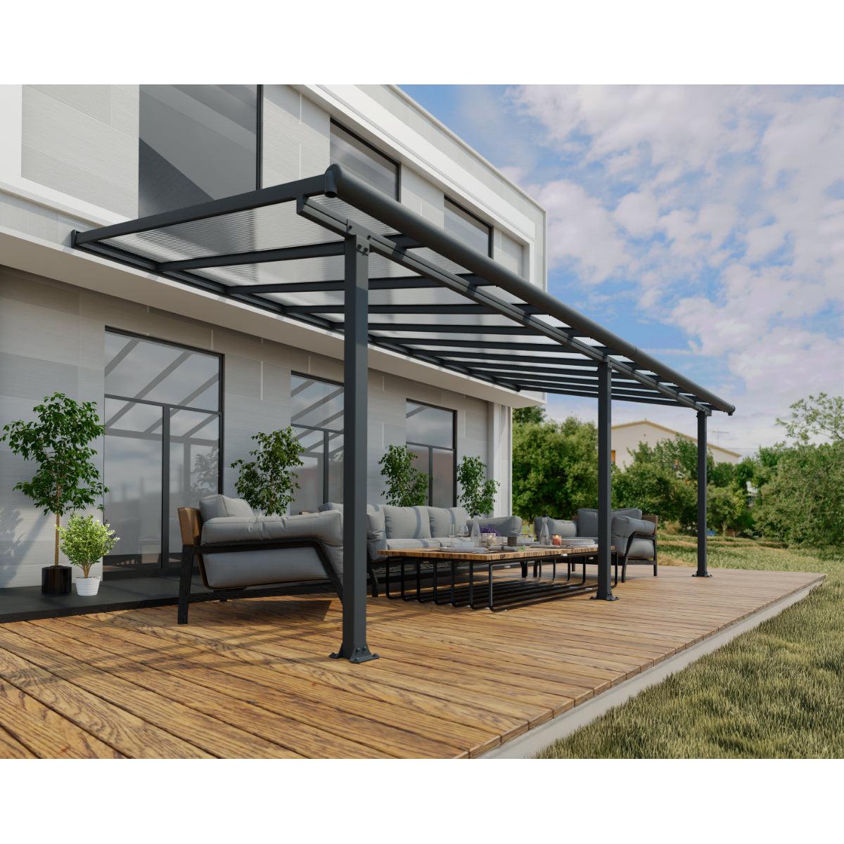 Olympia Aluminum Patio Covers 10 x 20 ft. Clear Panels | Palram-Canopia-Delightful Yard