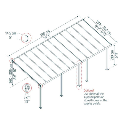 Olympia Aluminum Patio Covers 10 x 24 ft. Clear Panels | Palram-Canopia-Delightful Yard