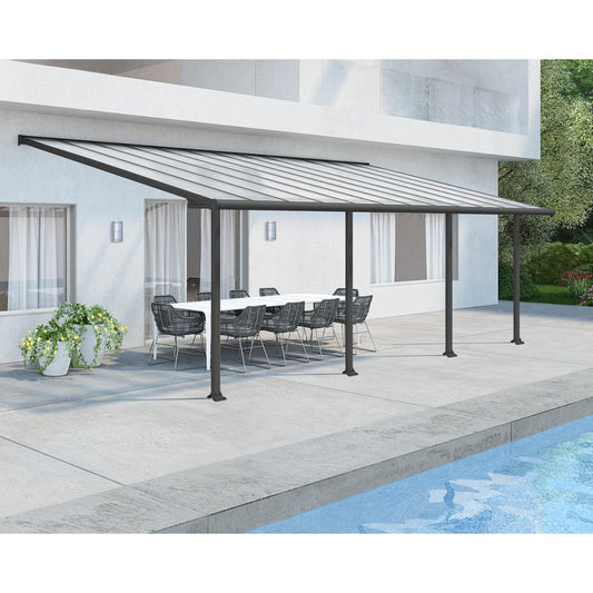 Olympia Aluminum Patio Covers 10 x 24 ft. Clear Panels | Palram-Canopia-Delightful Yard