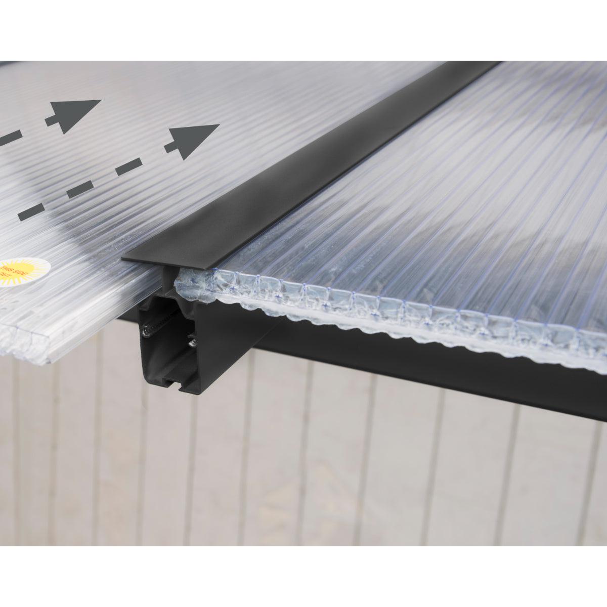 Olympia Aluminum Patio Covers 10 x 30 ft. Clear Panels | Palram-Canopia-Delightful Yard