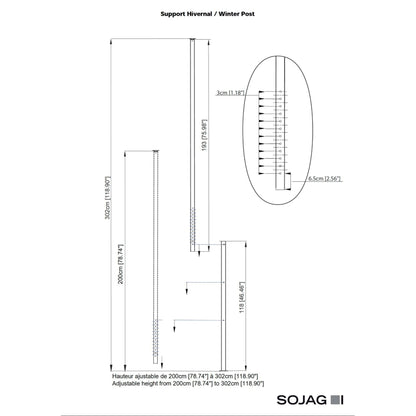 Sojag Universal Gazebo Winter Support Post - Delightful Yard