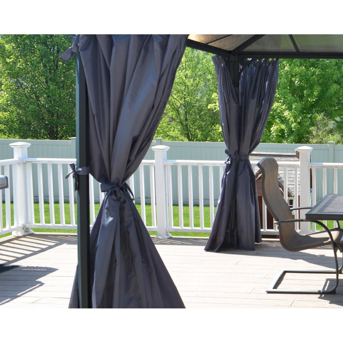 Martinique Gazebo Curtain Set 10 x 14 ft | Palram-Canopia-Delightful Yard