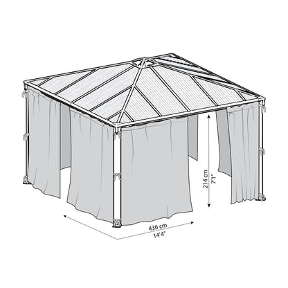 Palermo 14 x 14 ft. Gazebo Mosquito Netting Set | Palram-Canopia-Delightful Yard