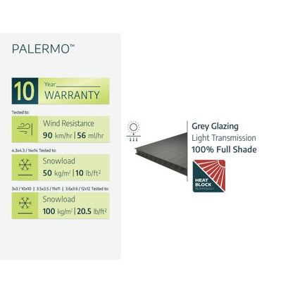 Palermo Aluminum Gazebo 14 x 14 ft. | Palram-Canopia-Delightful Yard