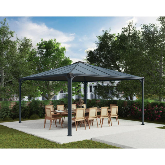 Palermo Aluminum Gazebo 14 x 14 ft. | Palram-Canopia-Delightful Yard