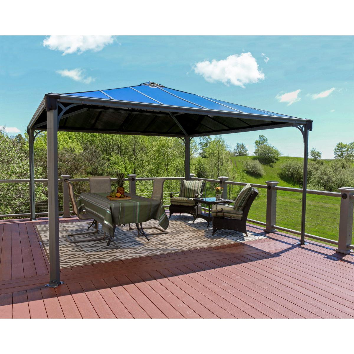 Palermo Aluminum Gazebo 14 x 14 ft. | Palram-Canopia-Delightful Yard