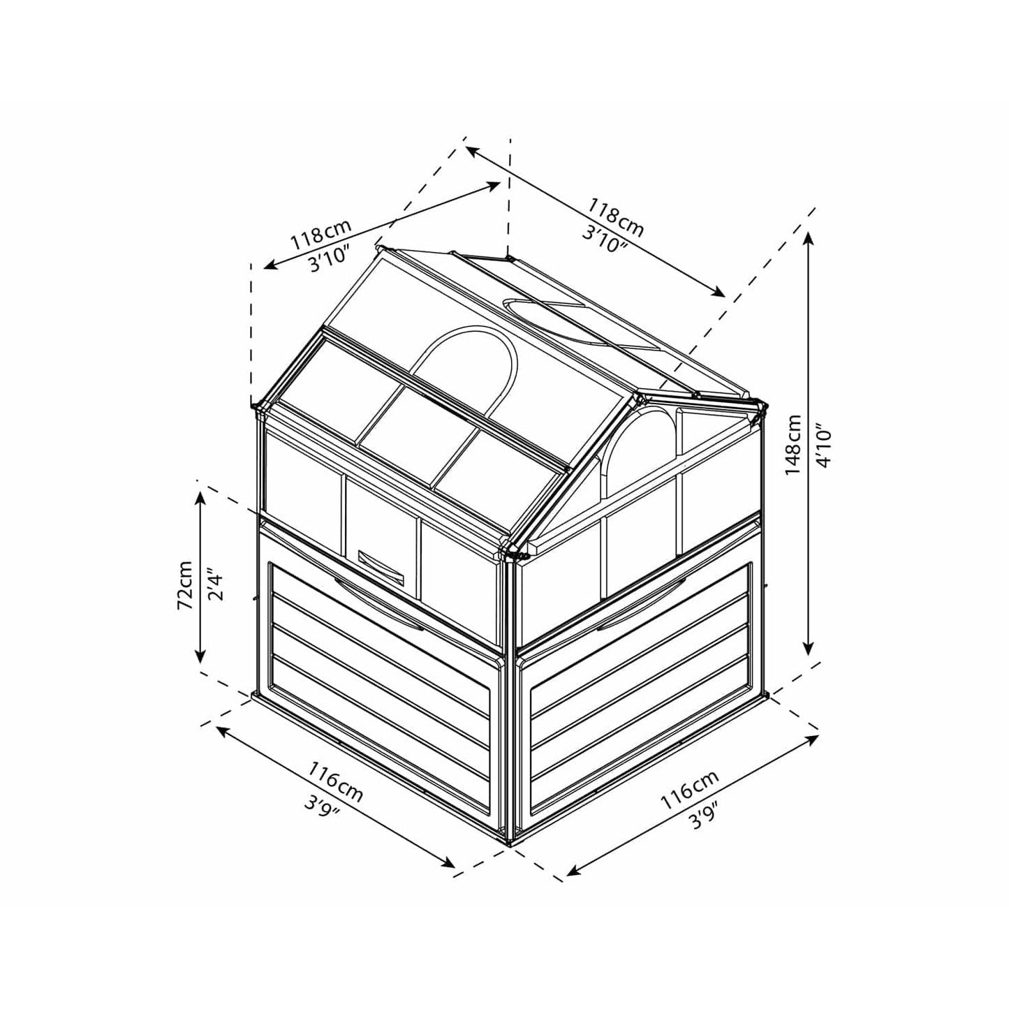 Plant Inn Mini Greenhouse 4 x 4 ft. | Palram-Canopia - Delightful Yard