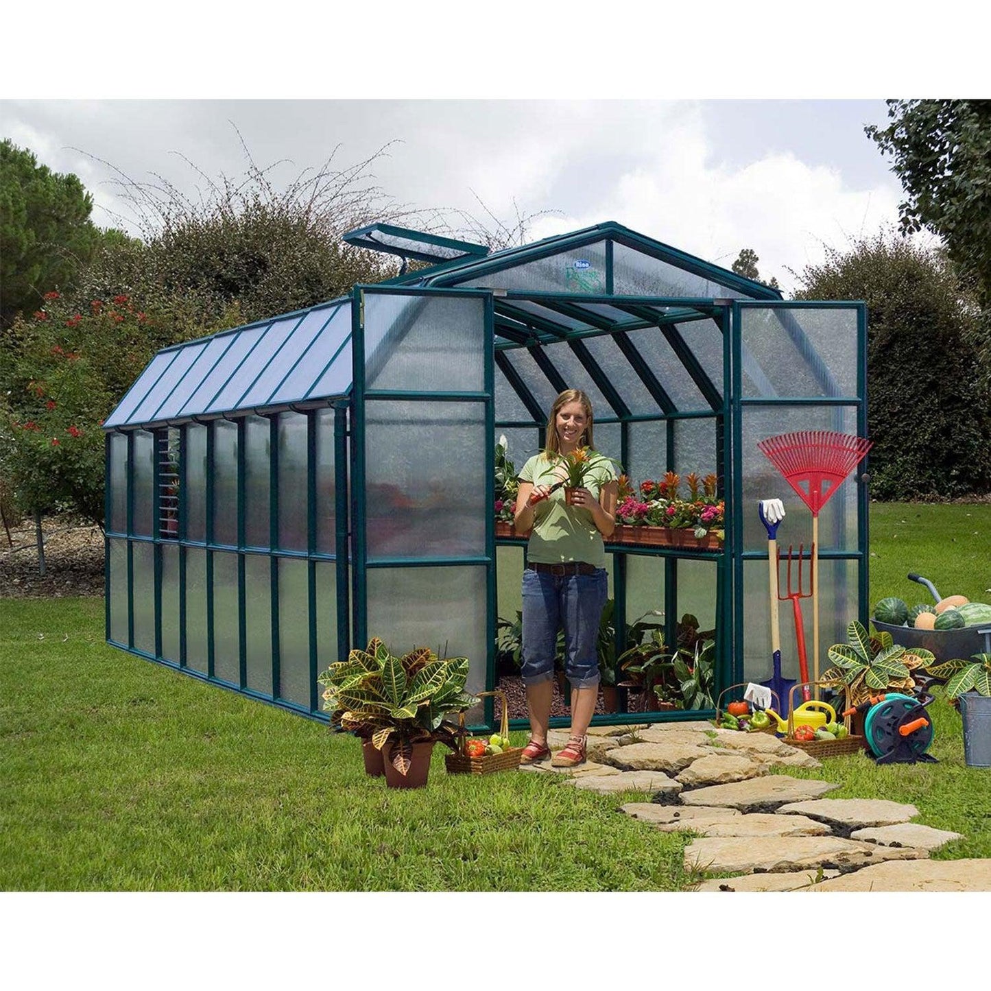 Rion Prestige Greenhouse 8 x 16 ft. - Delightful Yard
