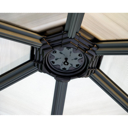 Roma Hexagonal Aluminum Gazebo 12 x 14 ft. | Palram-Canopia-Delightful Yard