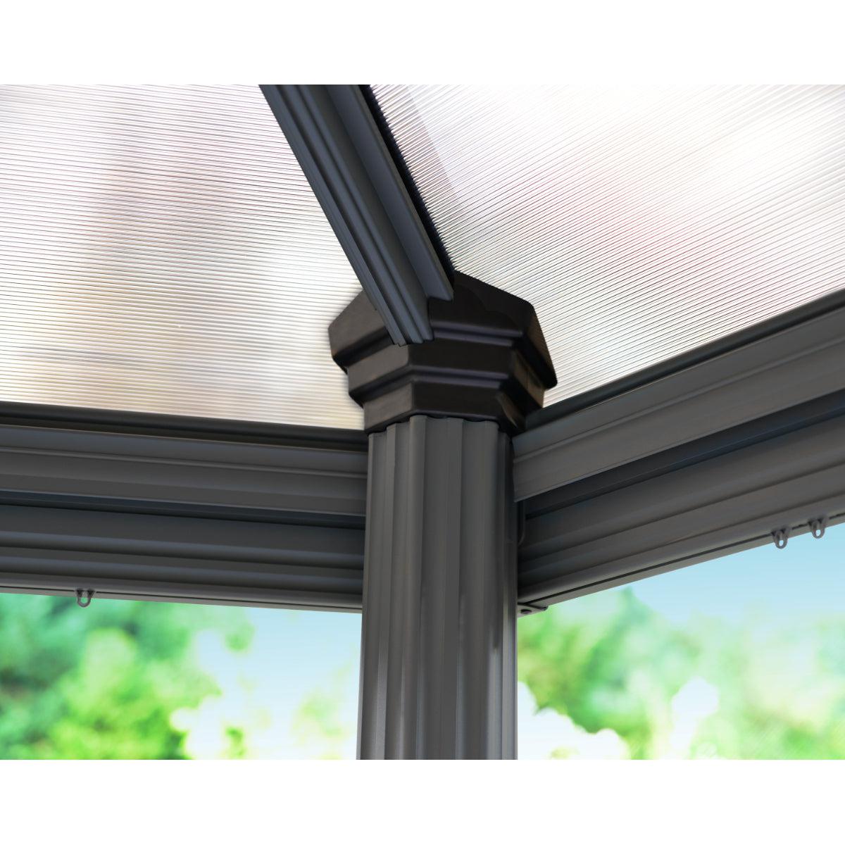 Roma Hexagonal Aluminum Gazebo 12 x 14 ft. | Palram-Canopia-Delightful Yard