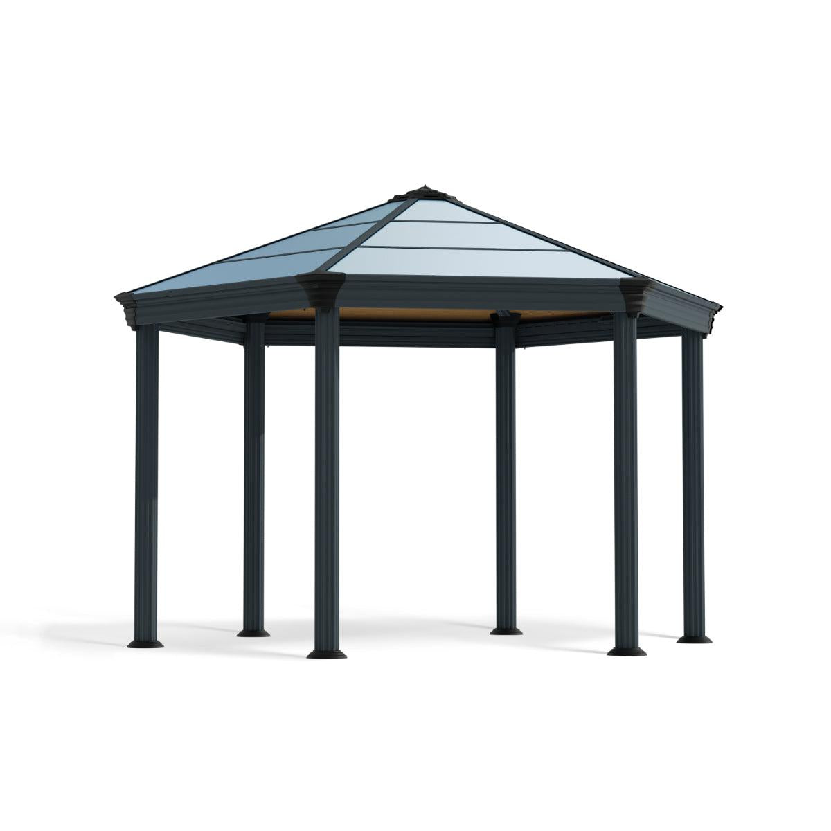 Roma Hexagonal Aluminum Gazebo 12 x 14 ft. | Palram-Canopia-Delightful Yard
