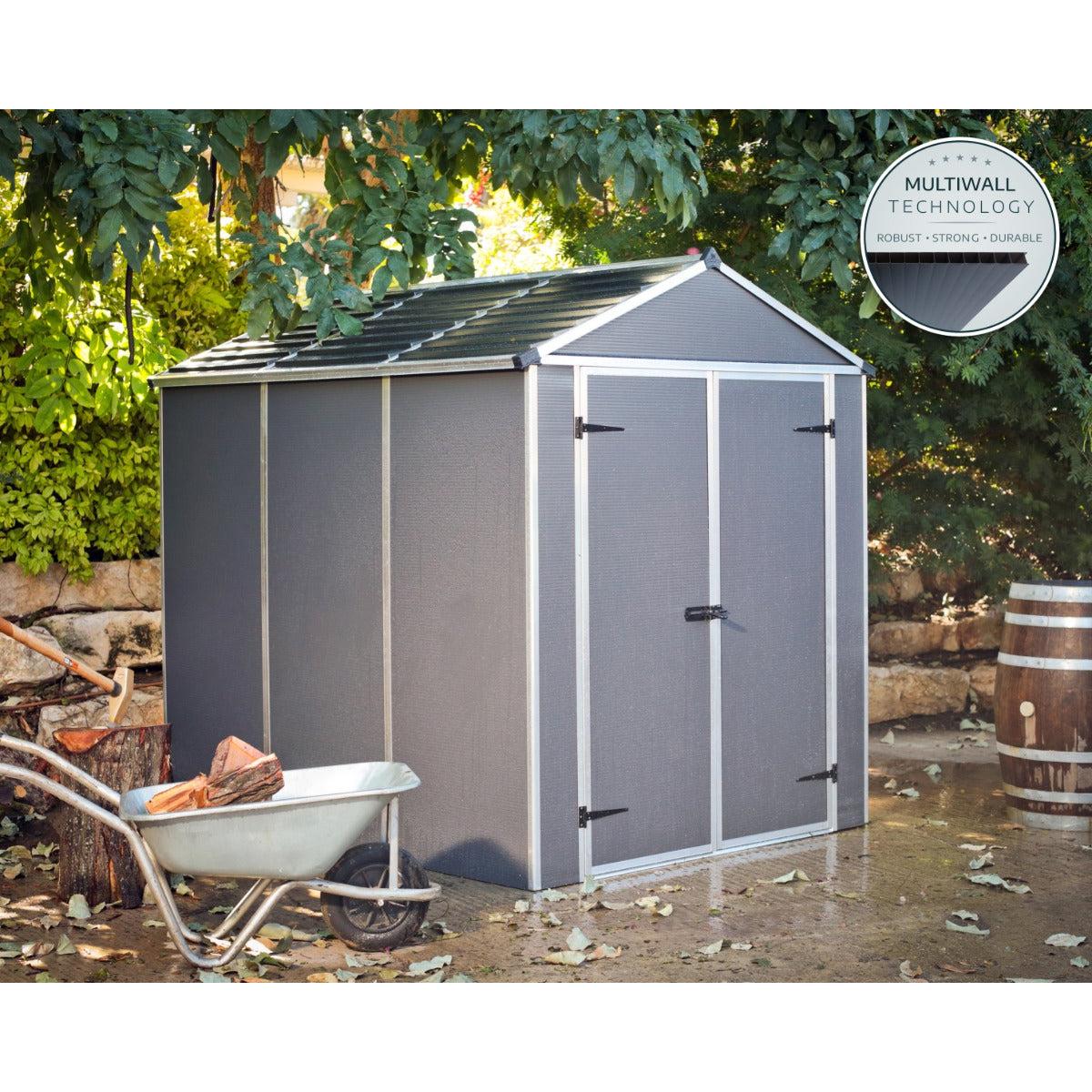 Rubicon Heavy Duty Skylight Shed 6 x 8 ft. | Palram-Canopia-Delightful Yard