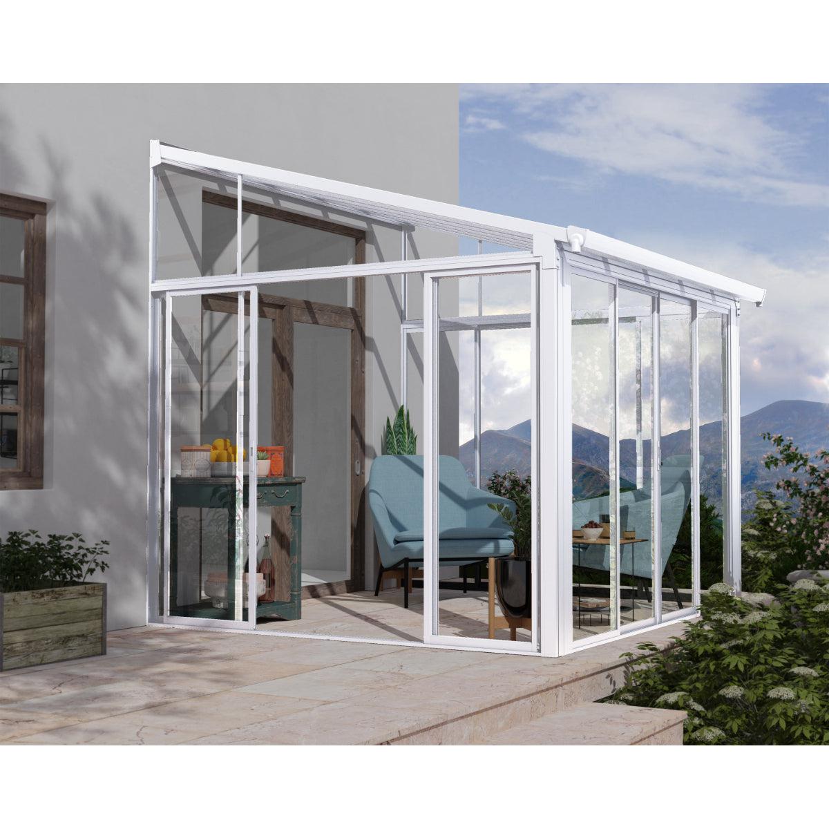 San Remo Wall Mounted Sunroom 10 x 10 ft. | Palram-Canopia-Delightful Yard