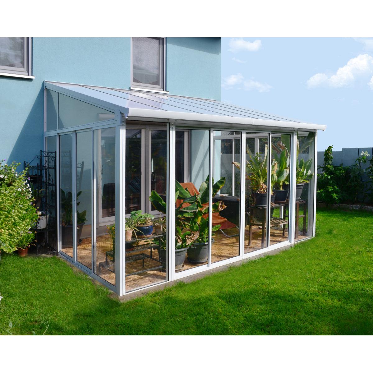 San Remo Wall Mounted Sunroom 10 x 14 ft. | Palram-Canopia-Delightful Yard