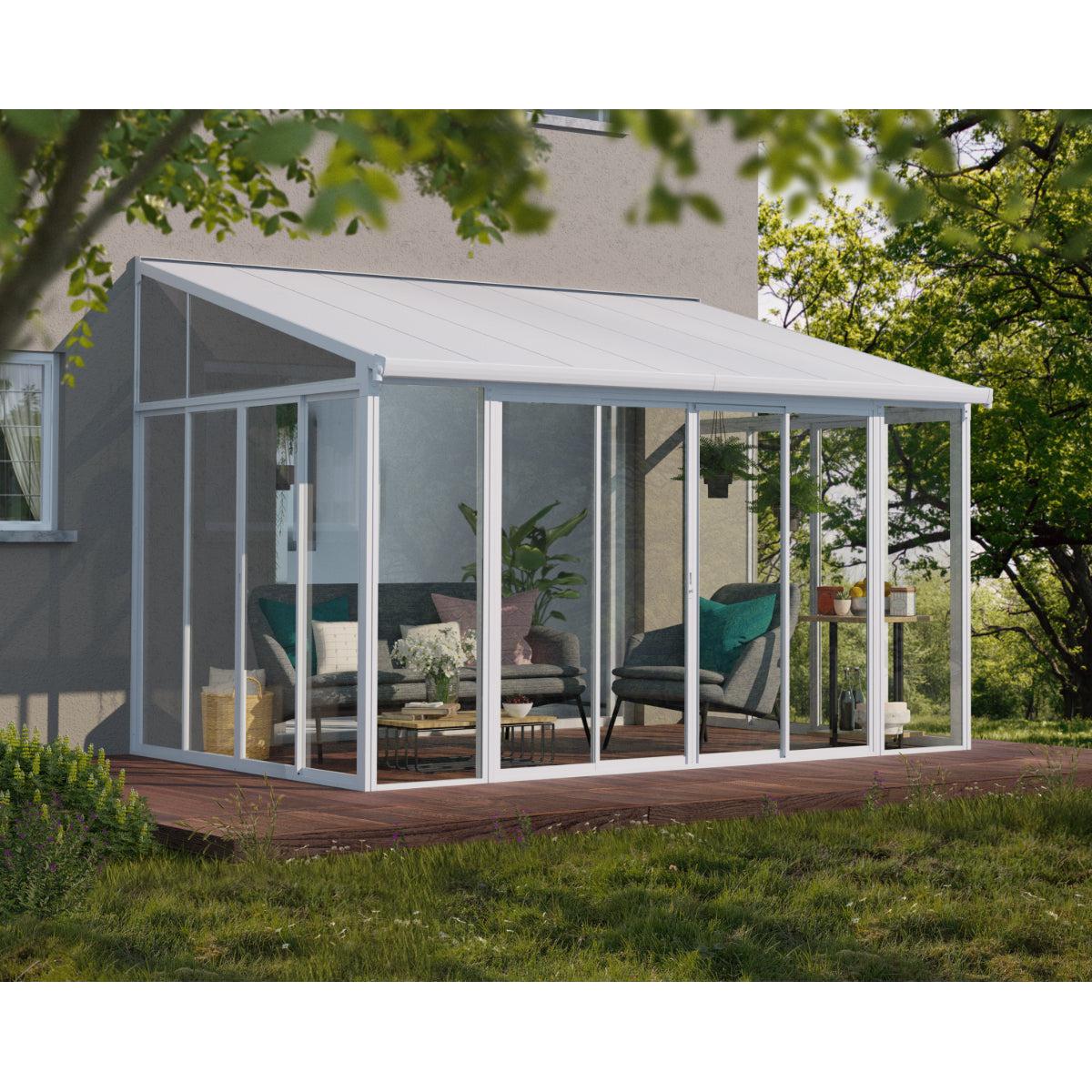 San Remo Wall Mounted Sunroom 10 x 14 ft. | Palram-Canopia-Delightful Yard