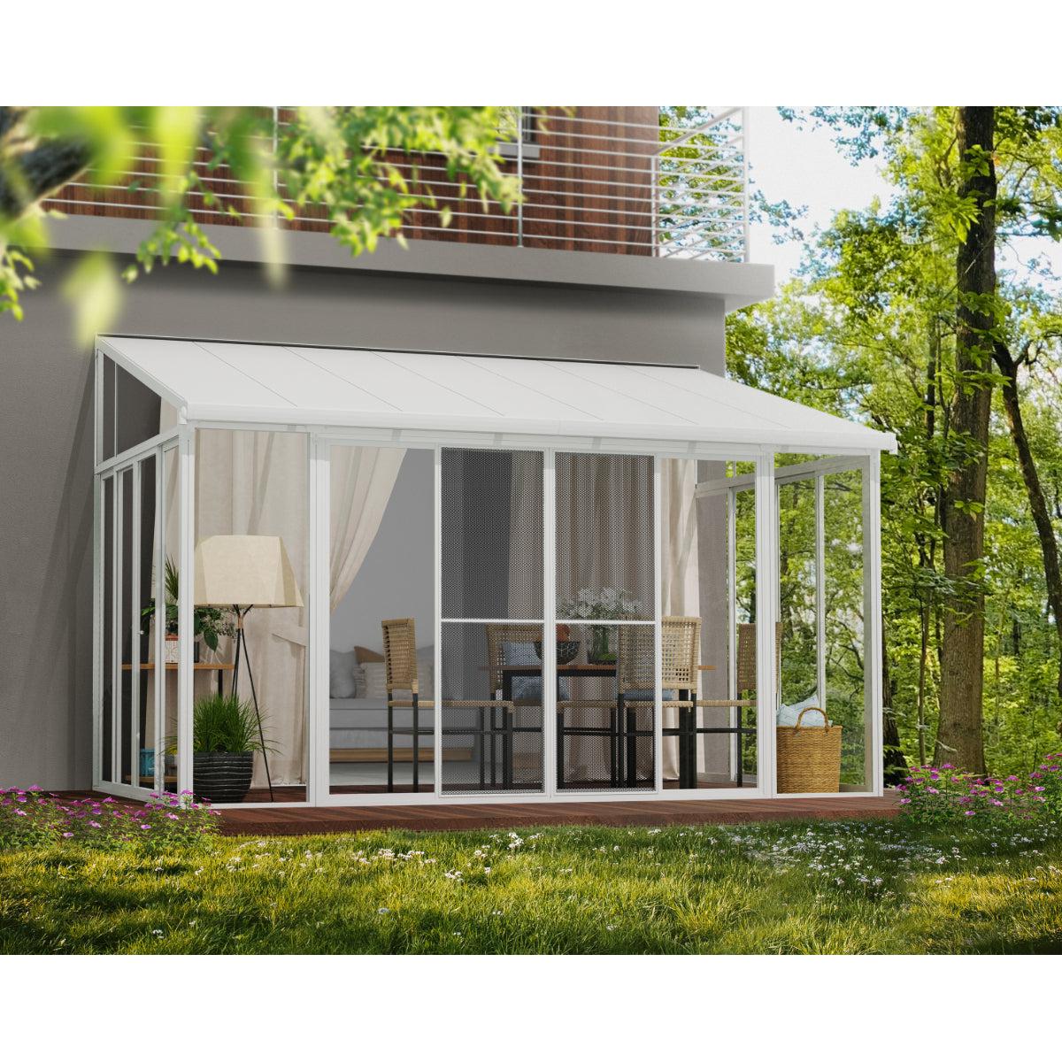 San Remo Wall Mounted Sunroom 10 x 14 ft. | Palram-Canopia-Delightful Yard