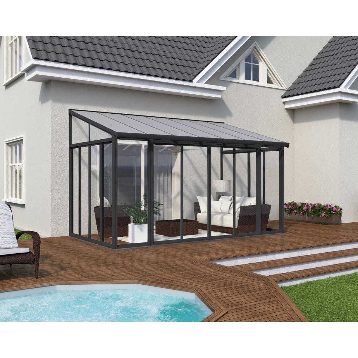 San Remo Wall Mounted Sunroom 10 x 14 ft. | Palram-Canopia-Delightful Yard