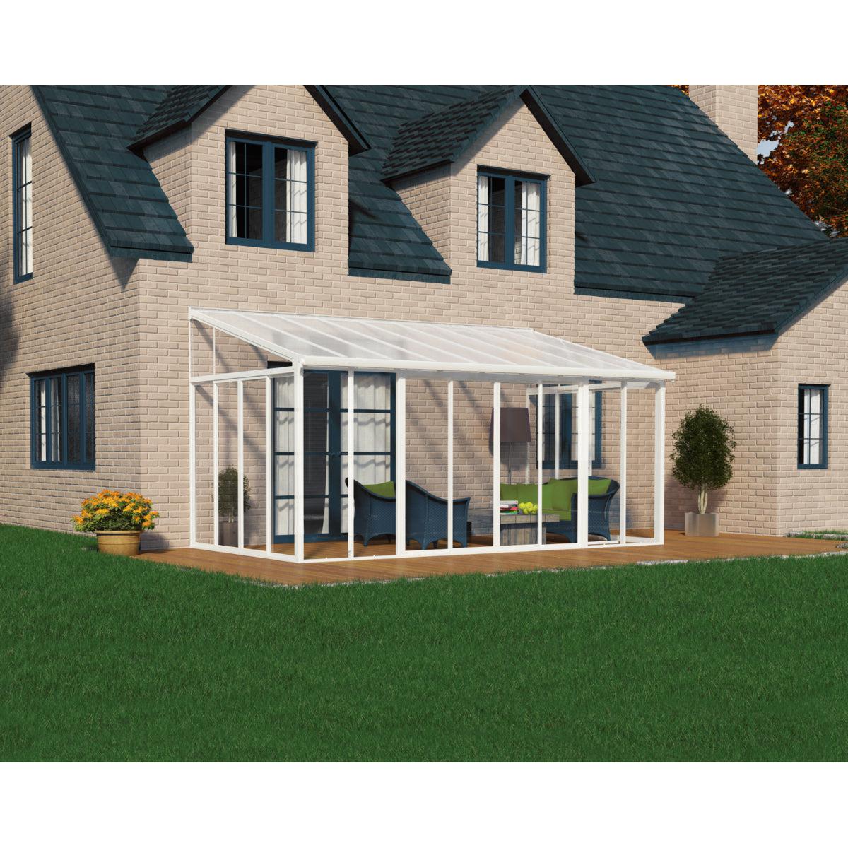 San Remo Wall Mounted Sunroom 10 x 18 ft. | Palram-Canopia-Delightful Yard