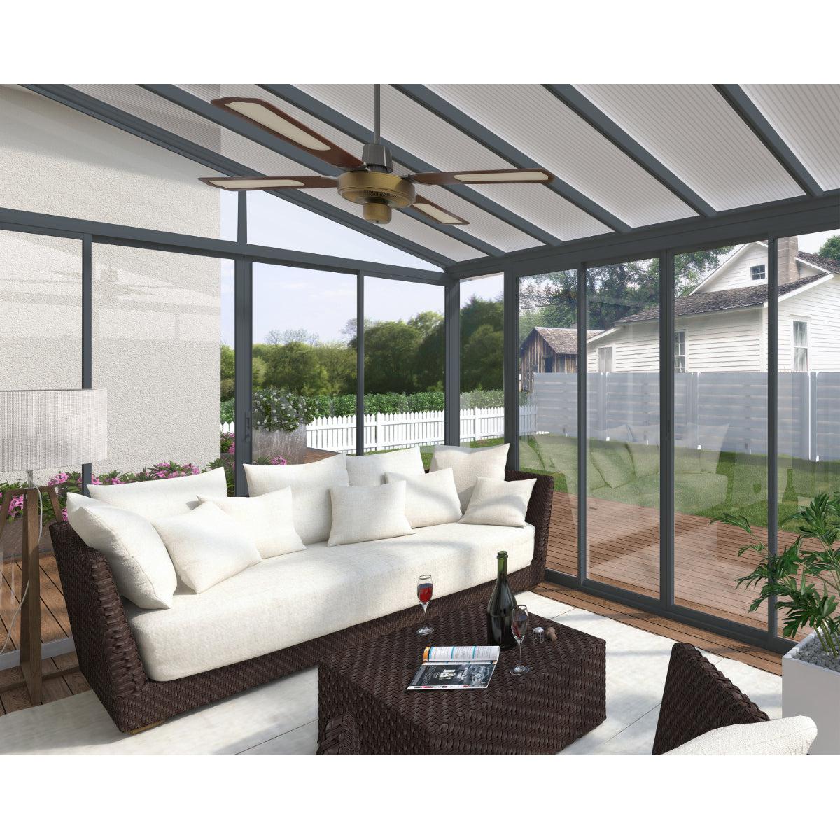 San Remo Wall Mounted Sunroom 10 x 14 ft. | Palram-Canopia-Delightful Yard