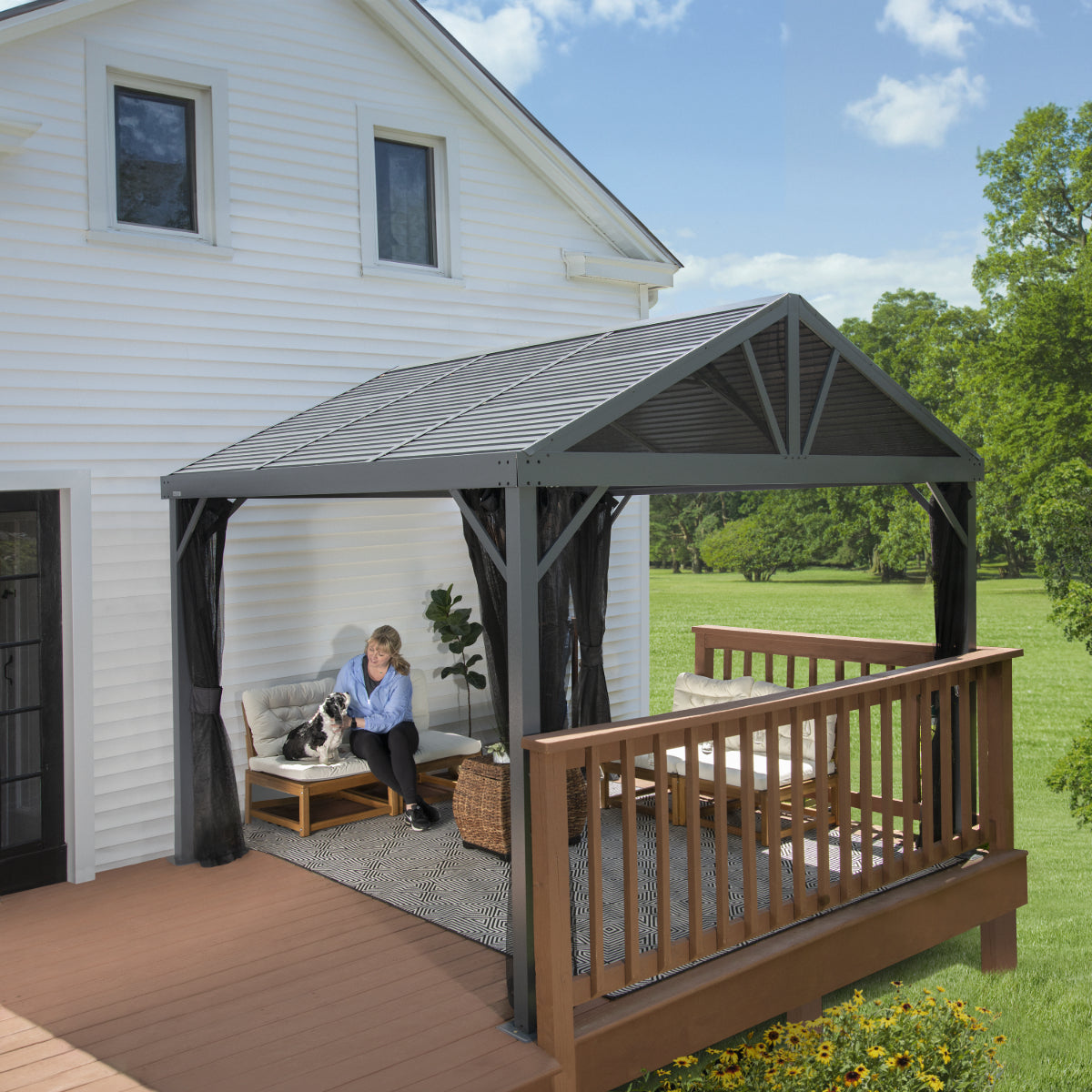 Sanibel I Aluminum Pavilion Gazebo 10 x 10 ft | Sojag-Delightful Yard