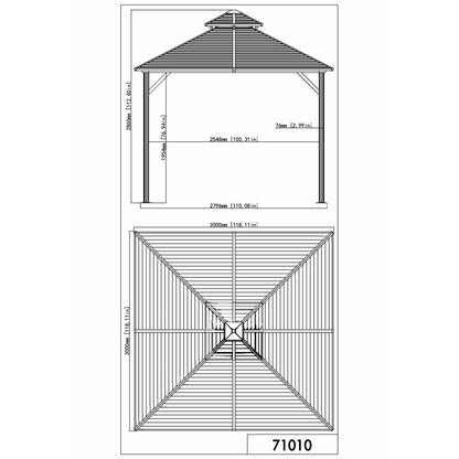 Shefford Aluminum Gazebo 10 x 10 ft. Double Roof Black | Gazebo PenGuin-Delightful Yard