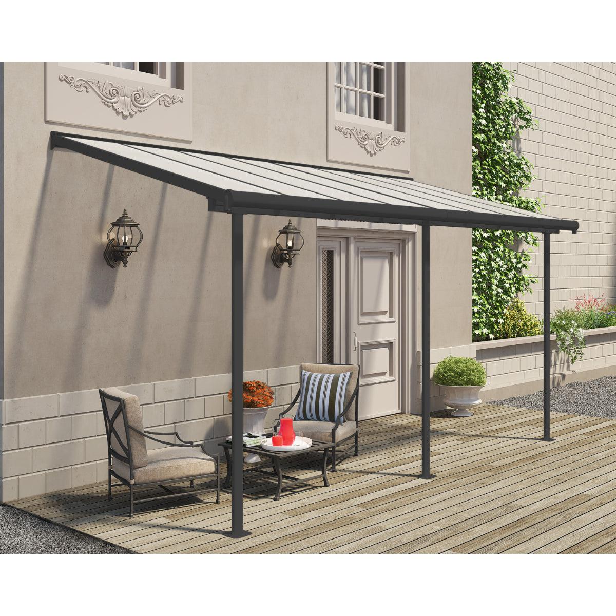 Sierra Aluminum Patio Covers 7.5 x 15 ft. Clear Panels | Palram-Canopia-Delightful Yard