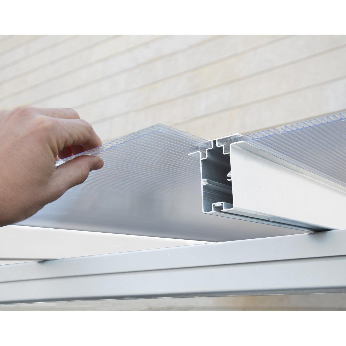 Sierra Aluminum Patio Covers 7.5 x 22 ft. Clear Panels | Palram-Canopia-Delightful Yard