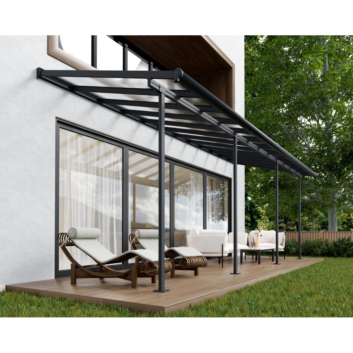 Sierra Aluminum Patio Covers 7.5 x 22 ft. Clear Panels | Palram-Canopia-Delightful Yard