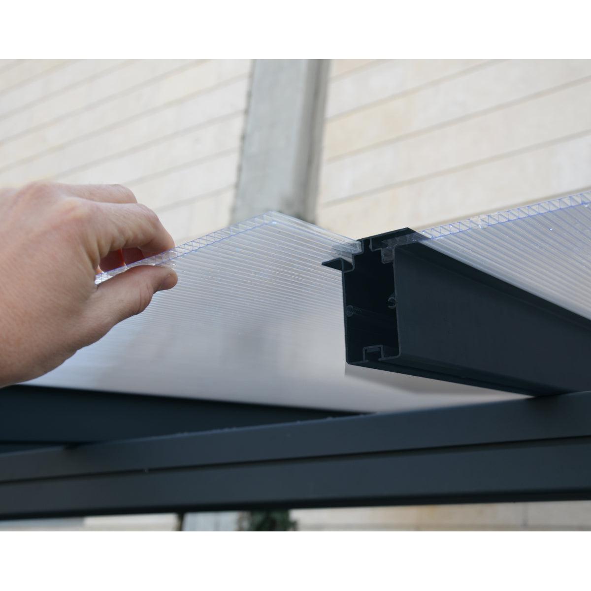 Sierra Aluminum Patio Covers 7.5 x 22 ft. Clear Panels | Palram-Canopia-Delightful Yard