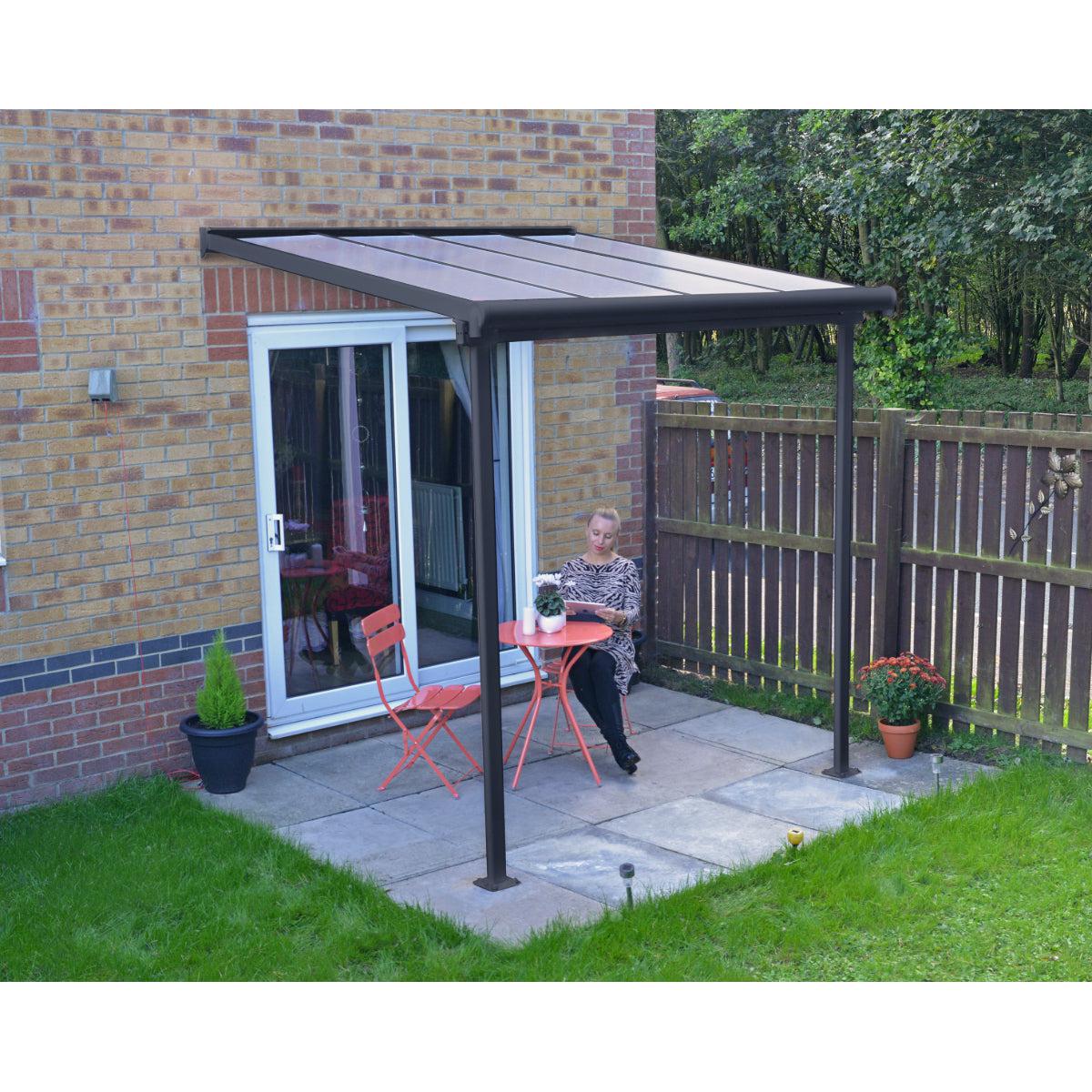 Sierra Aluminum Patio Covers 7.5 x 7.5 ft. Clear Panels | Palram-Canopia-Delightful Yard