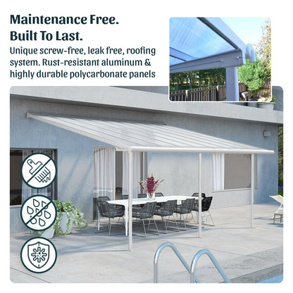 Sierra Aluminum Patio Covers 7.5 x 7.5 ft. Clear Panels | Palram-Canopia-Delightful Yard