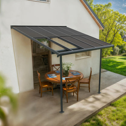 Sierra Cabrio Aluminum Patio Covers 10 x 10 ft. Retractable Grey Panels | Palram-Canopia-Delightful Yard