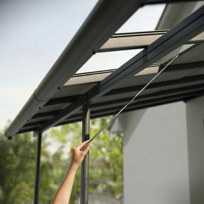 Sierra Cabrio Aluminum Patio Covers 10 x 18 ft. Retractable Grey Panels | Palram-Canopia-Delightful Yard