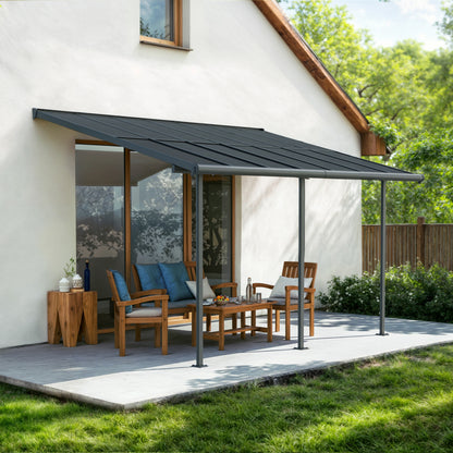 Sierra Cabrio Aluminum Patio Covers 10 x 14 ft. Retractable Grey Panels | Palram-Canopia-Delightful Yard