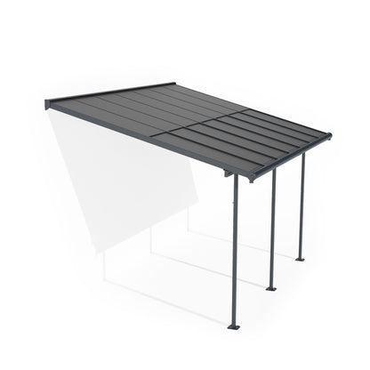 Sierra Cabrio Aluminum Patio Covers 10 x 14 ft. Retractable Grey Panels | Palram-Canopia-Delightful Yard