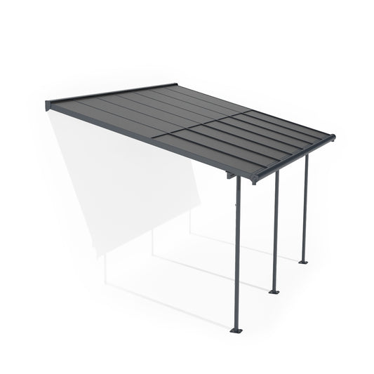 Sierra Cabrio Aluminum Patio Covers 10 x 14 ft. Retractable Grey Panels | Palram-Canopia-Delightful Yard