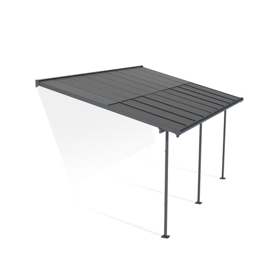 Sierra Cabrio Aluminum Patio Covers 10 x 18 ft. Retractable Grey Panels | Palram-Canopia-Delightful Yard