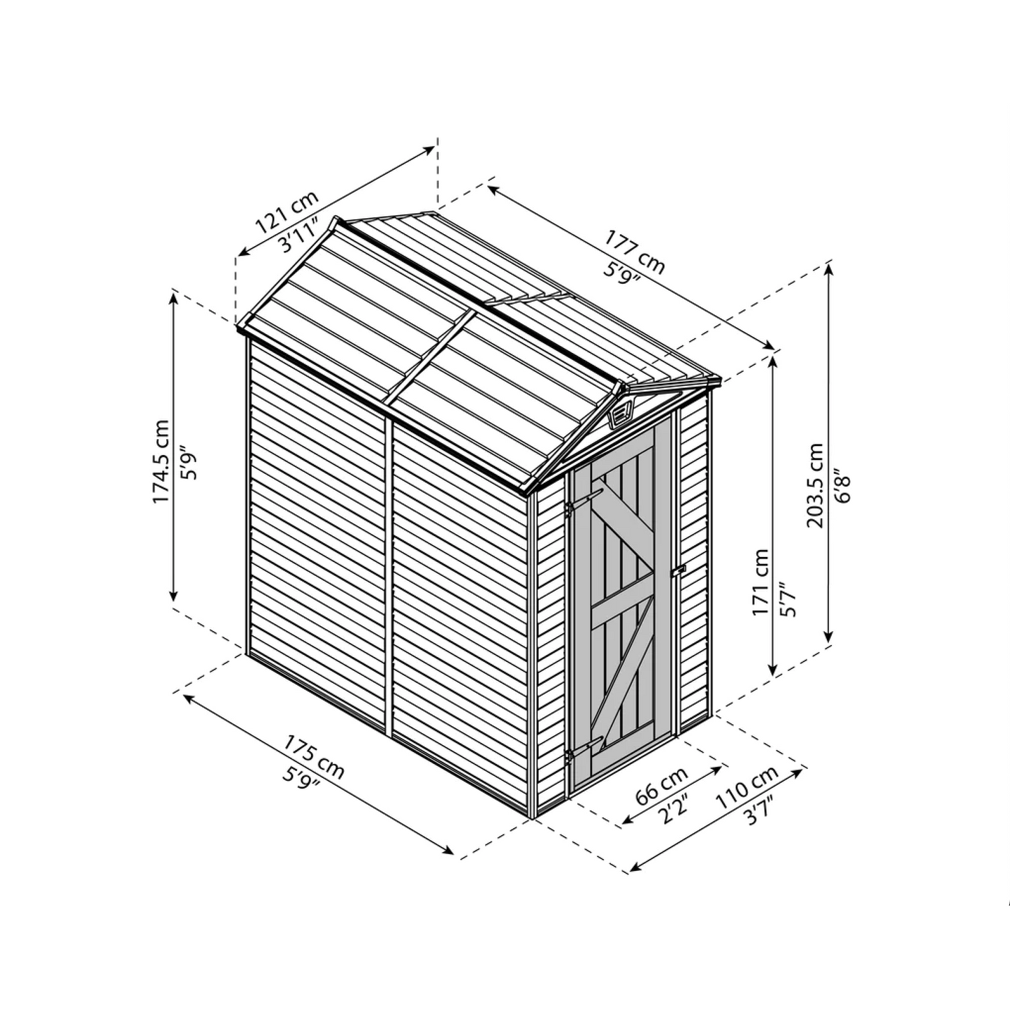 Skylight Shed 4 x 6 ft. Beige | Palram-Canopia-Delightful Yard