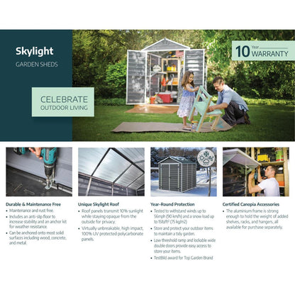 Skylight Shed 4 x 6 ft. Beige | Palram-Canopia-Delightful Yard