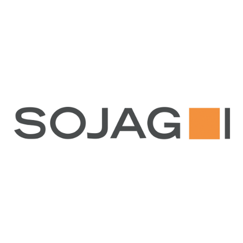 SOJAG logo with a black and orange design on a white background