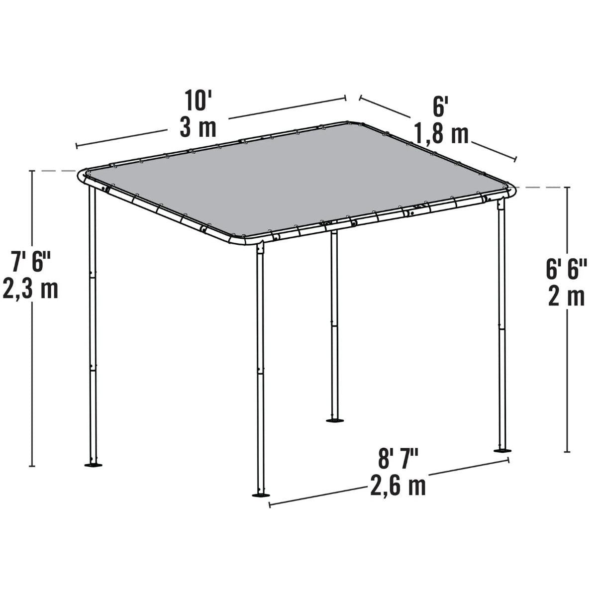 Solano 10 x 6 ft. Patio Awning Gazebo | Shelterlogic-Delightful Yard