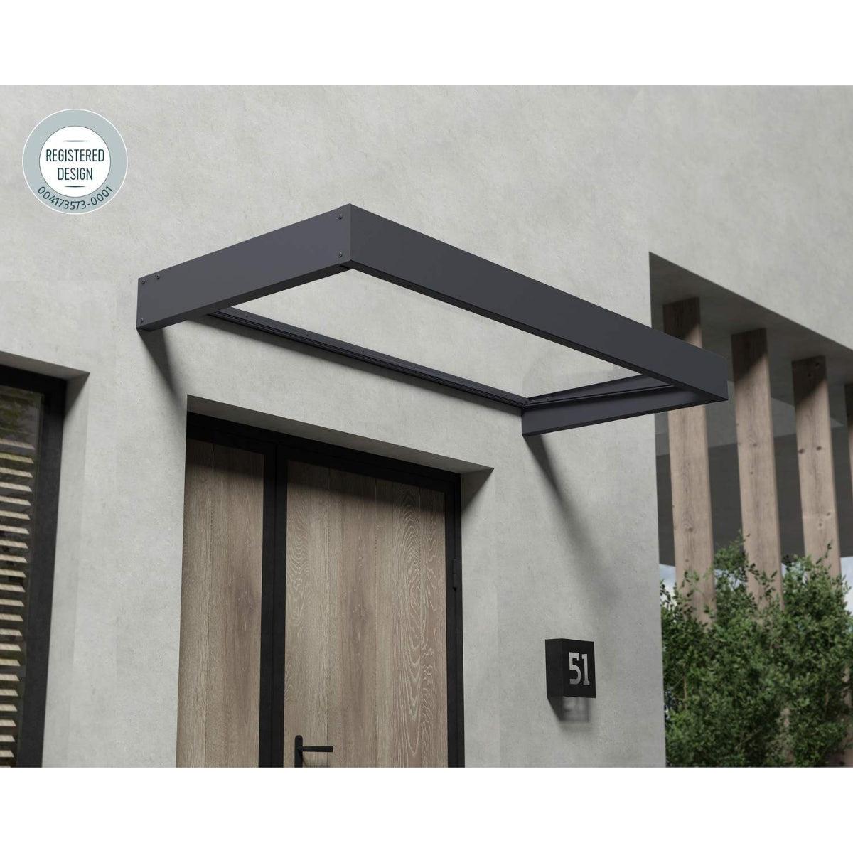 Sophia 1600 Door Awning Clear Panel | Palram-Canopia - Delightful Yard