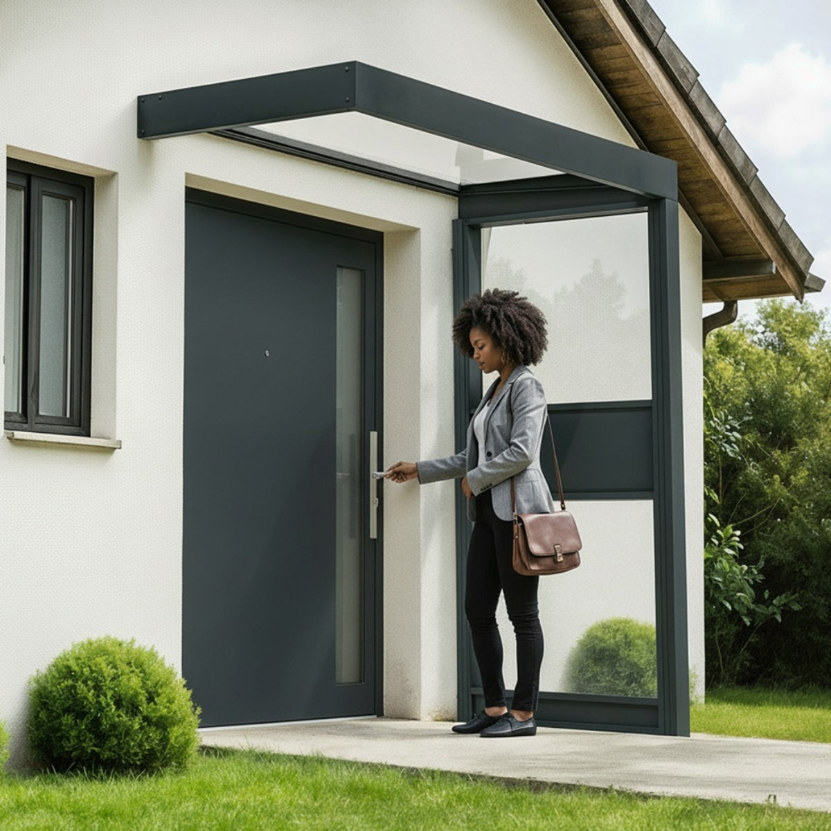 Sophia Door Awning 7 x 3 ft | Palram-Canopia-Delightful Yard
