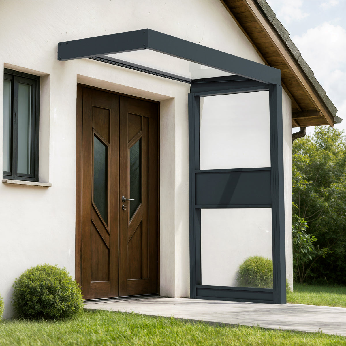 Sophia Door Awning 7 x 3 ft | Palram-Canopia-Delightful Yard